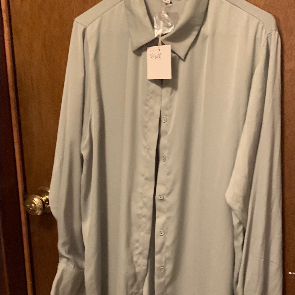 P.cill mint green Women's Button Down Shirt
